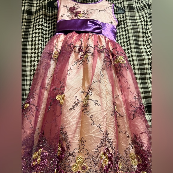 Princess Kloset Pretty Pink Purple & Gold Colored Easter/Flower Dress Size 8 EUC - Picture 6 of 7